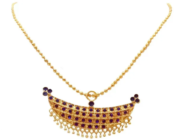 Assamese_Traditional_Gold_Plated_Blue_Stone_Joonbiri_Chain_Pendant_For_Girls_&_Women